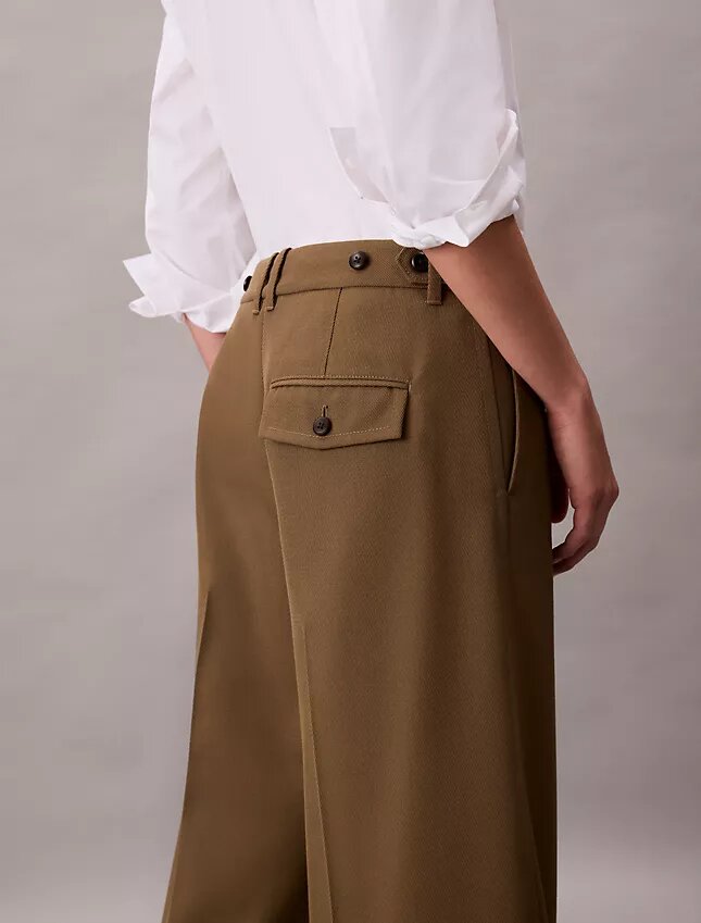 Pantalon large en gabardine de laine Pantalon large en gabardine de laine
