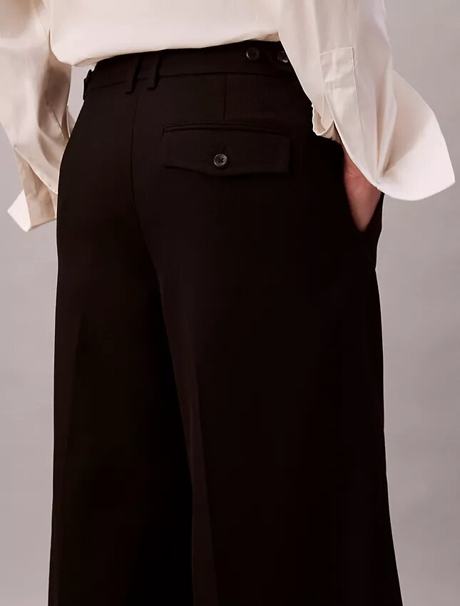 Pantalon large en gabardine de laine Pantalon large en gabardine de laine