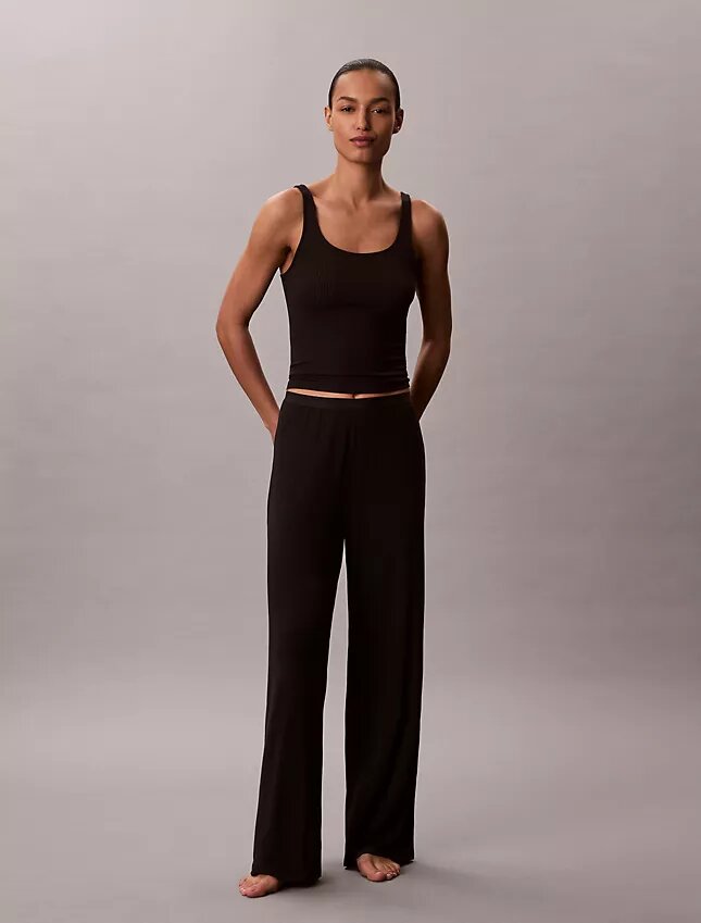 Pantalon large en Modal stretch à mailles lâches Pantalon large en Modal stretch à mailles lâches