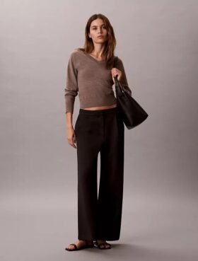 Pantalon large en ponte