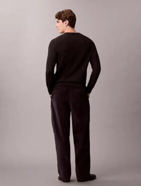 Pantalon large en velours côtelé à plis