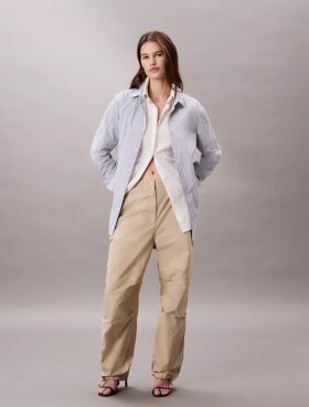 Pantalon parachute en nylon froissé