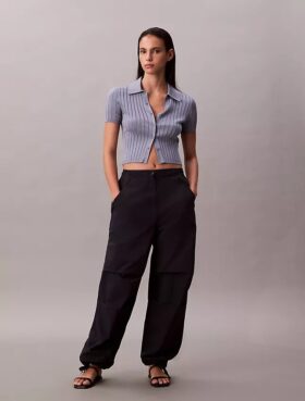 Pantalon parachute en nylon froissé