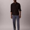 Pantalon à plis en mélange de lin à enfiler Pantalon à plis en mélange de lin à enfiler