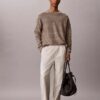 Pantalon à plis en mélange de lin à enfiler Pantalon à plis en mélange de lin à enfiler