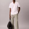 Pantalon à plis en mélange de lin à enfiler Pantalon à plis en mélange de lin à enfiler