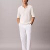 Pantalon à plis en mélange de lin à enfiler Pantalon à plis en mélange de lin à enfiler