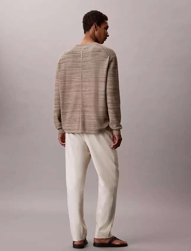 Pantalon à plis en mélange de lin à enfiler Pantalon à plis en mélange de lin à enfiler
