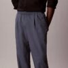 Pantalon à plis en mélange de lin à enfiler Pantalon à plis en mélange de lin à enfiler