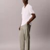 Pantalon à plis en mélange de lin à enfiler Pantalon à plis en mélange de lin à enfiler