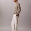 Pantalon à plis en mélange de lin à enfiler Pantalon à plis en mélange de lin à enfiler