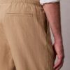 Pantalon à plis en mélange de lin à enfiler Pantalon à plis en mélange de lin à enfiler