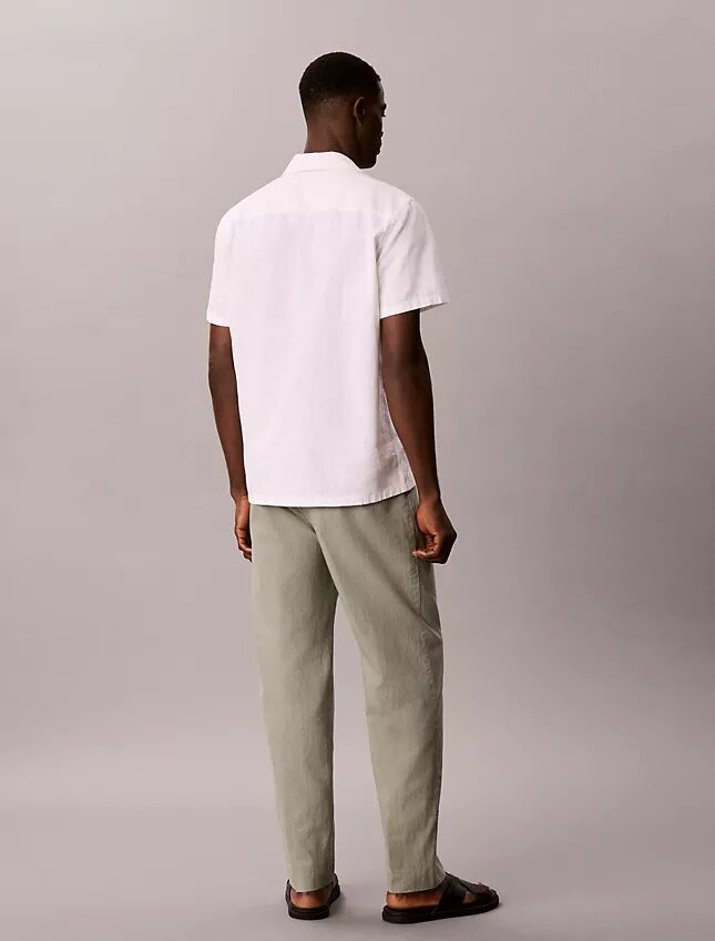 Pantalon à plis en mélange de lin à enfiler Pantalon à plis en mélange de lin à enfiler