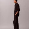 Pantalon à plis en mélange de lin à enfiler Pantalon à plis en mélange de lin à enfiler