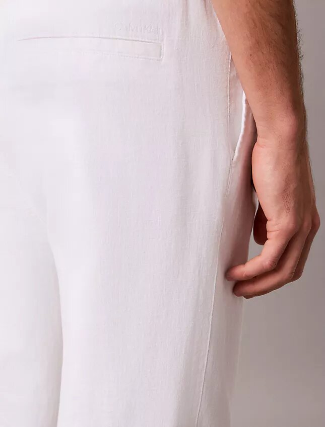 Pantalon à plis en mélange de lin à enfiler Pantalon à plis en mélange de lin à enfiler