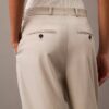 Pantalon plissé en gabardine de laine mélangée Pantalon plissé en gabardine de laine mélangée
