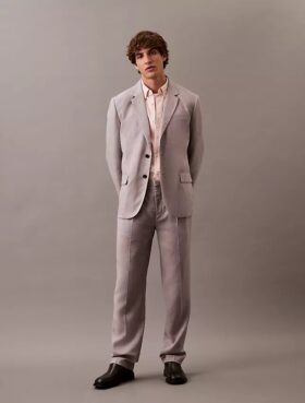 Pantalon plissé en mélange de lin Pantalon plissé en mélange de lin