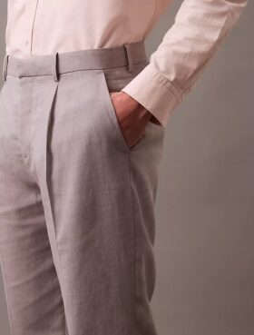 Pantalon plissé en mélange de lin Pantalon plissé en mélange de lin