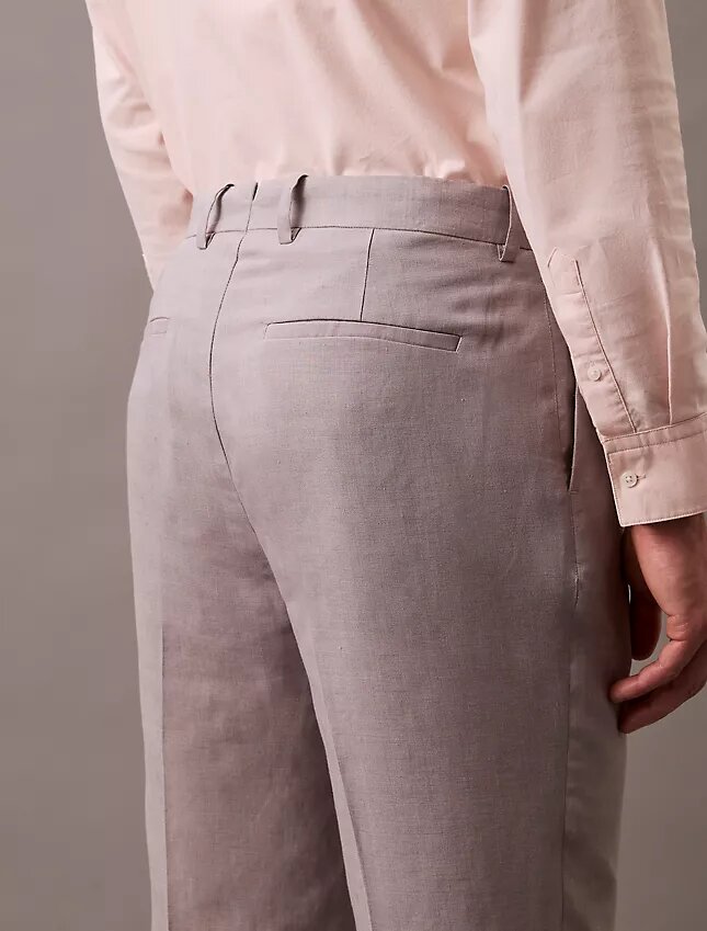 Pantalon plissé en mélange de lin Pantalon plissé en mélange de lin