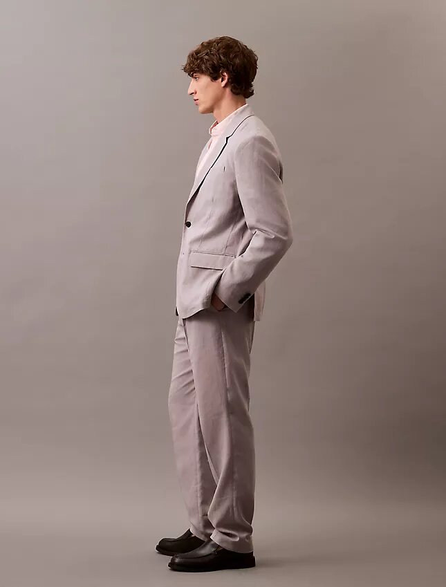 Pantalon plissé en mélange de lin Pantalon plissé en mélange de lin