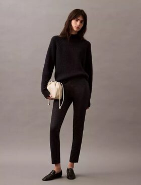Pantalon skinny en ponte à imprimé chevrons Pantalon skinny en ponte à imprimé chevrons