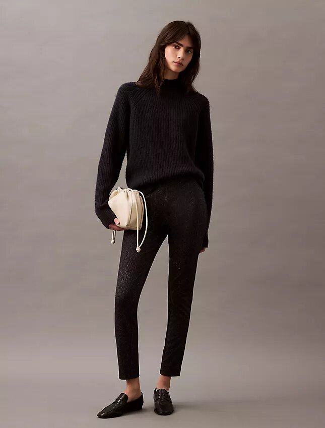 Pantalon skinny en ponte à imprimé chevrons Pantalon skinny en ponte à imprimé chevrons