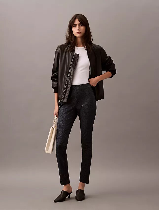 Pantalon skinny en ponte à imprimé chevrons Pantalon skinny en ponte à imprimé chevrons