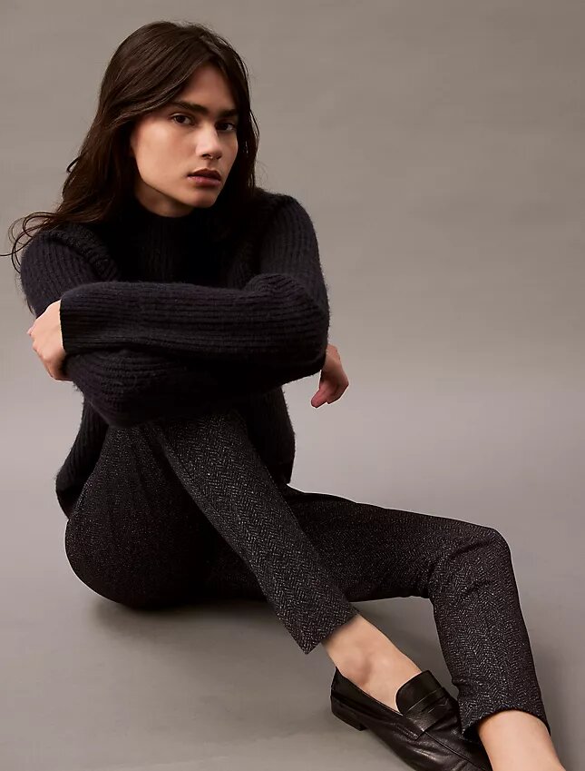 Pantalon skinny en ponte à imprimé chevrons Pantalon skinny en ponte à imprimé chevrons