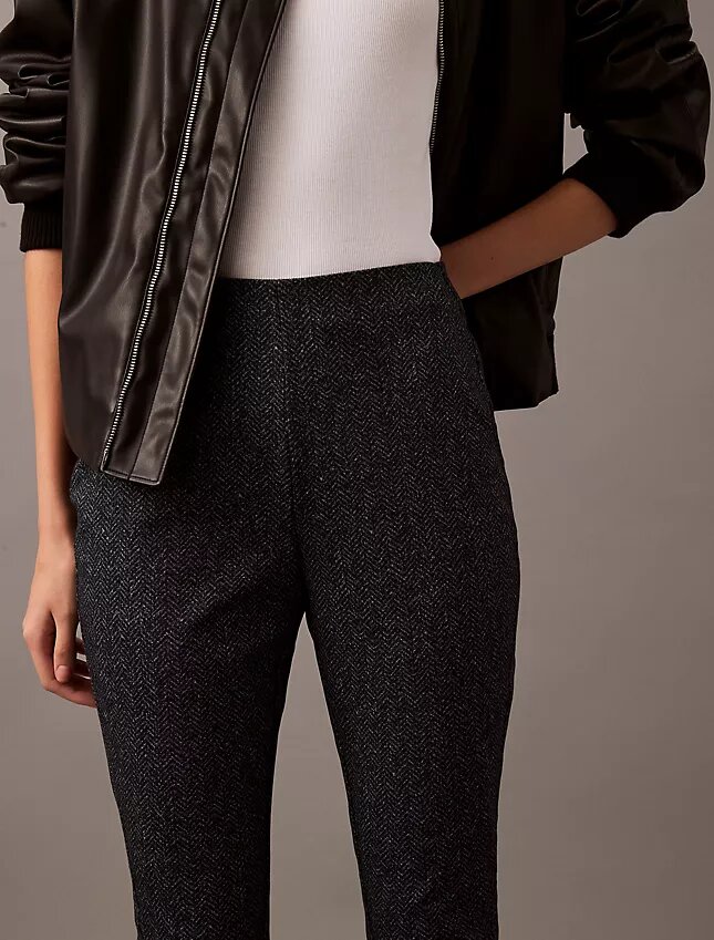 Pantalon skinny en ponte à imprimé chevrons Pantalon skinny en ponte à imprimé chevrons