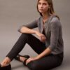 Pantalon skinny en ponte à imprimé pied-de-poule Pantalon skinny en ponte à imprimé pied-de-poule