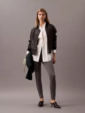 Pantalon skinny en ponte uni