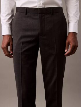 Pantalon slim ajusté en laine mélangée Pantalon slim ajusté en laine mélangée