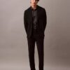 Pantalon slim en gabardine de laine