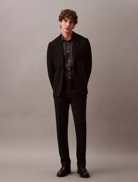 Pantalon slim en gabardine de laine Pantalon slim en gabardine de laine