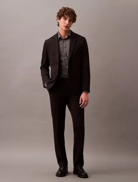 Pantalon slim en gabardine de laine Pantalon slim en gabardine de laine