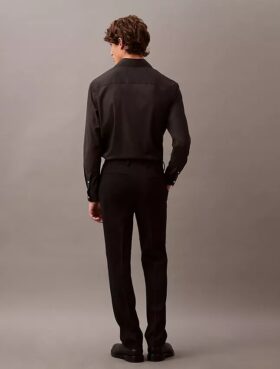 Pantalon slim en gabardine de laine Pantalon slim en gabardine de laine