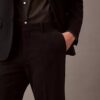 Pantalon slim en gabardine de laine