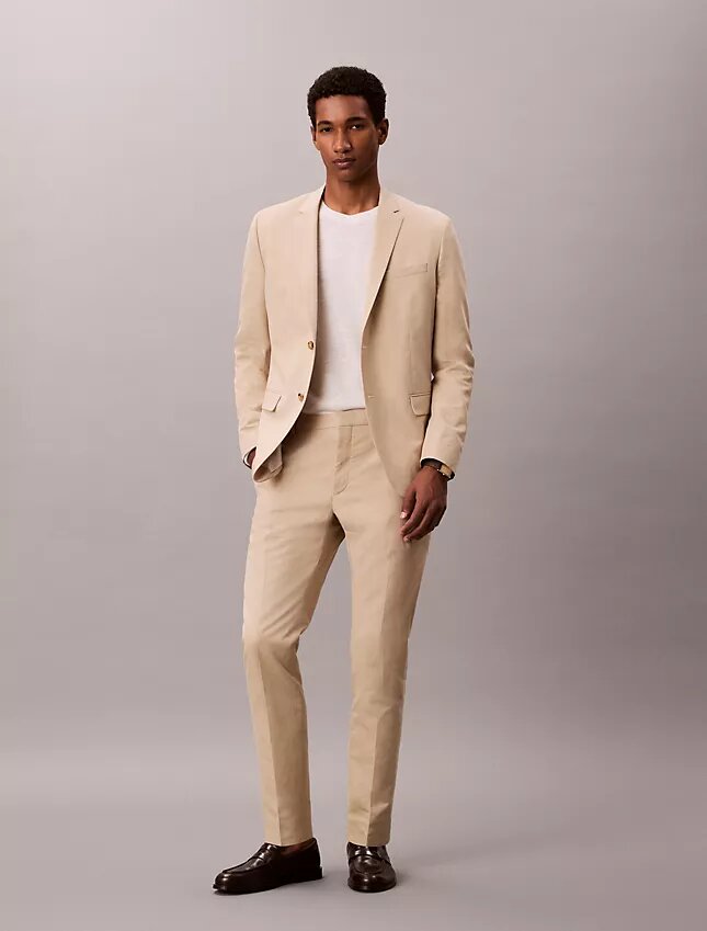 Pantalon slim en mélange de lin Pantalon slim en mélange de lin