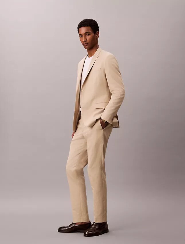Pantalon slim en mélange de lin Pantalon slim en mélange de lin