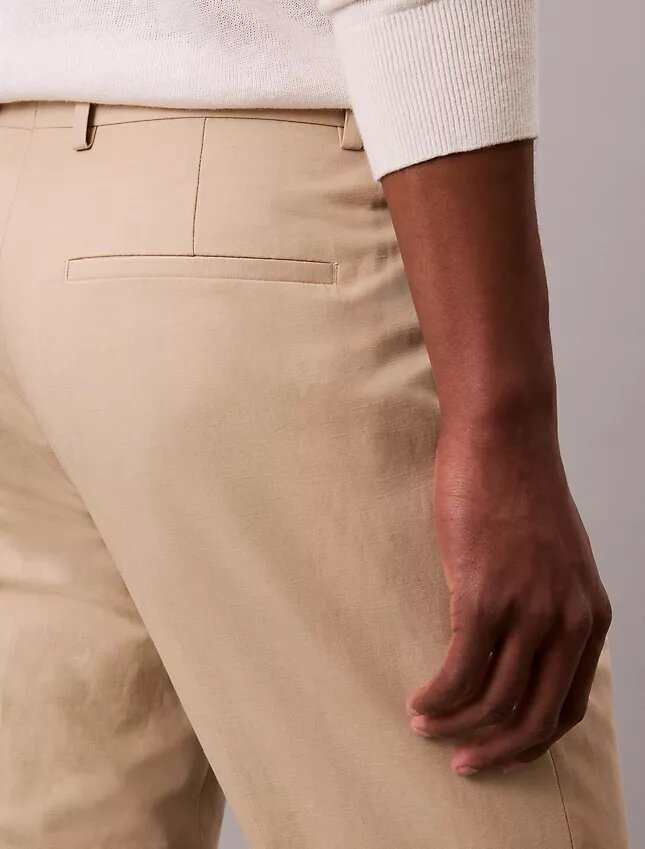 Pantalon slim en mélange de lin Pantalon slim en mélange de lin