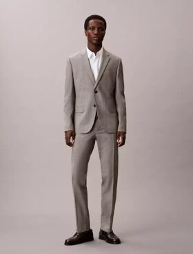 Pantalon slim à motif pied-de-poule