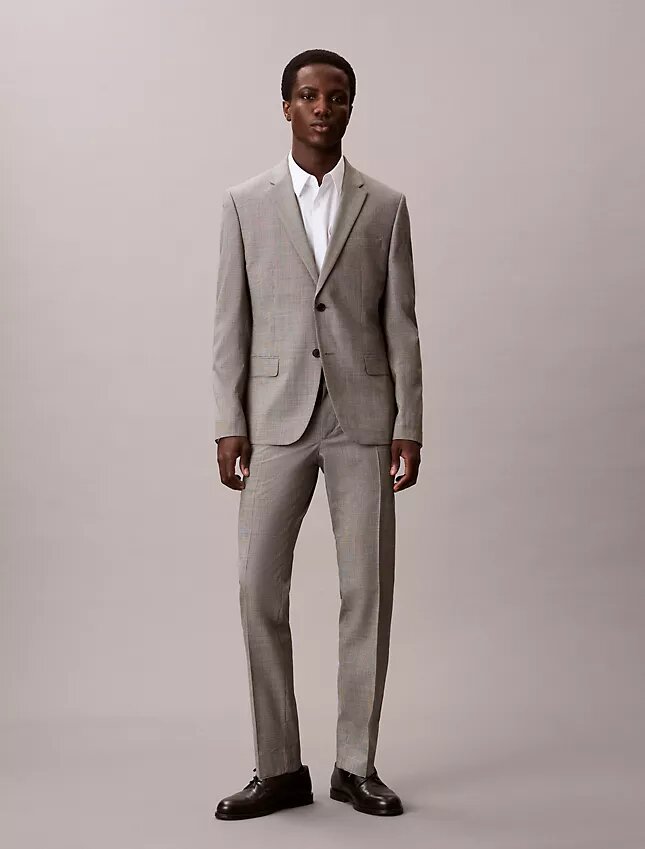 Pantalon slim à motif pied-de-poule Pantalon slim à motif pied-de-poule
