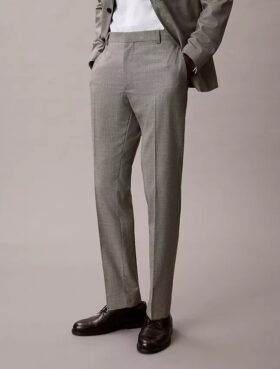 Pantalon slim à motif pied-de-poule