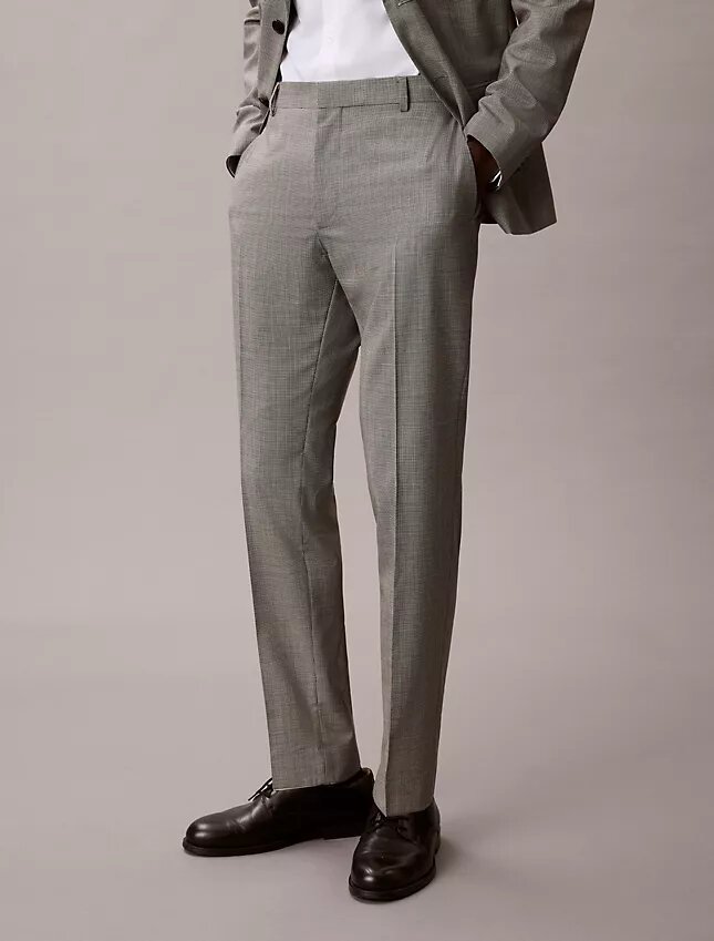 Pantalon slim à motif pied-de-poule Pantalon slim à motif pied-de-poule