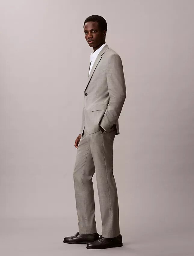 Pantalon slim à motif pied-de-poule Pantalon slim à motif pied-de-poule