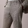 Pantalon slim à motif pied-de-poule Pantalon slim à motif pied-de-poule