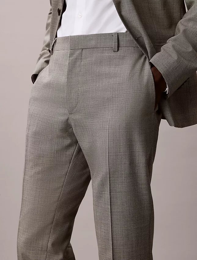Pantalon slim à motif pied-de-poule Pantalon slim à motif pied-de-poule