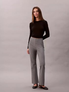 Pantalon slim évasé en ponte