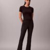 Pantalon slim évasé en ponte Pantalon slim évasé en ponte