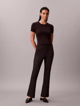 Pantalon slim évasé en ponte